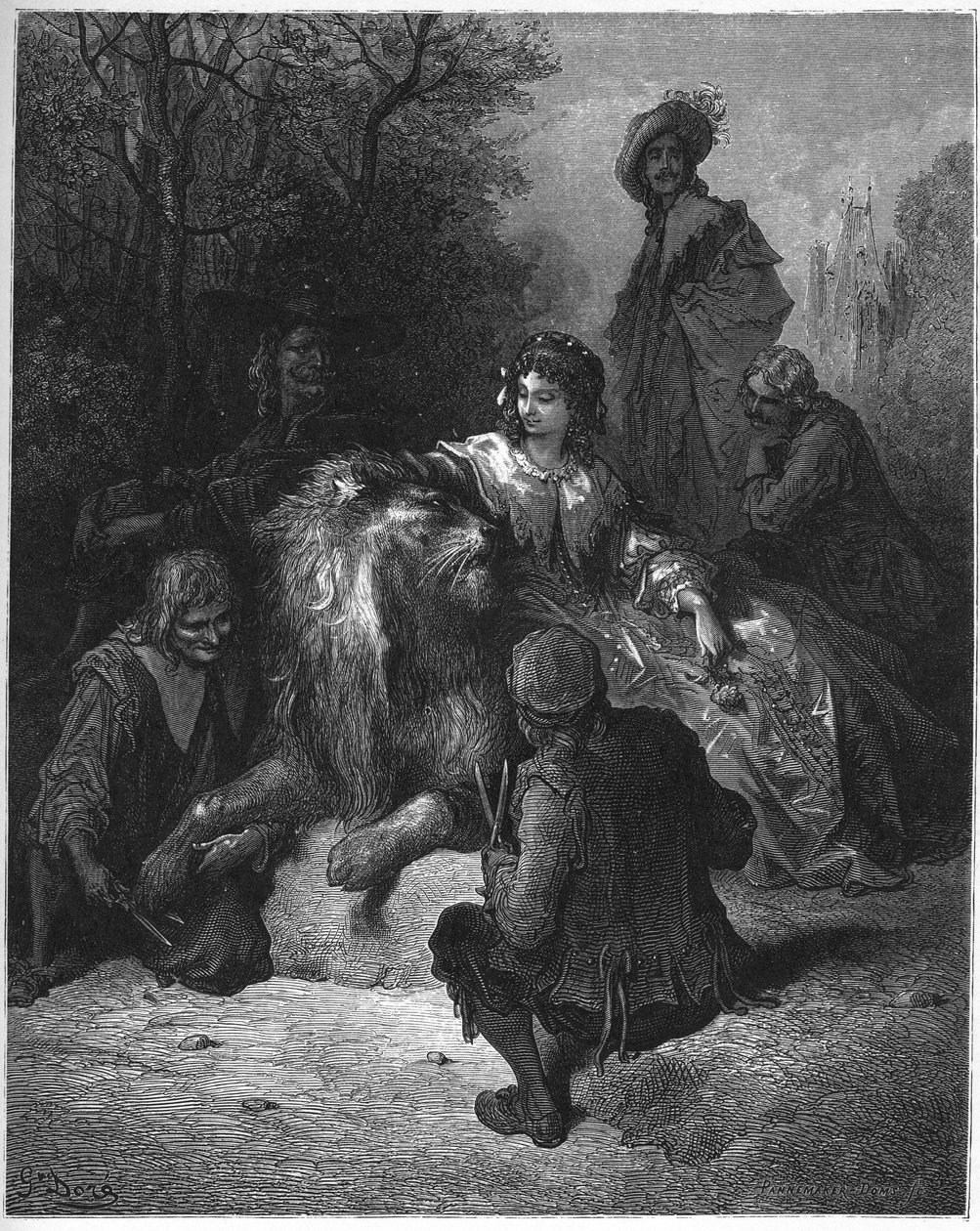 Det förälskade lejonet - det förälskade lejonet - av Gustave Dore