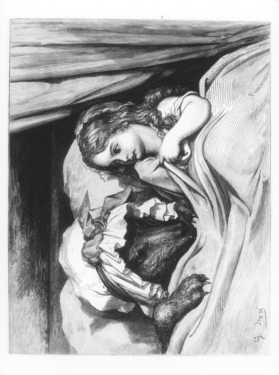 Rödluvan och vargen, illustration från 