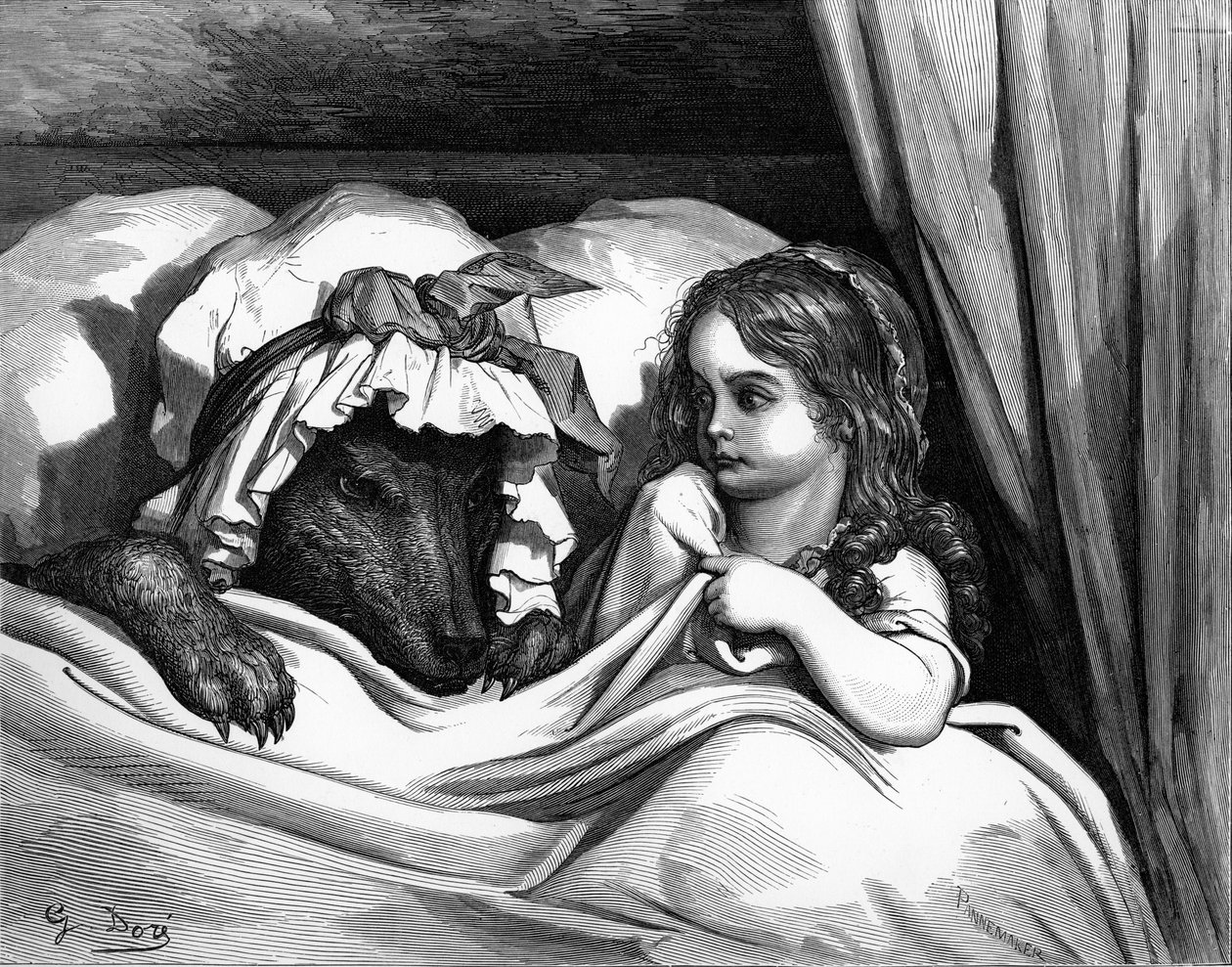 Rödluvan, gravyr av Gustave Doré. av Gustave Dore