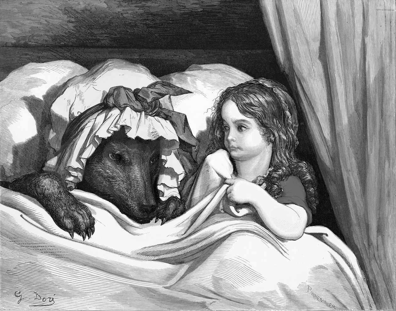 Rödluvan, gravyr av Gustave Doré. av Gustave Dore