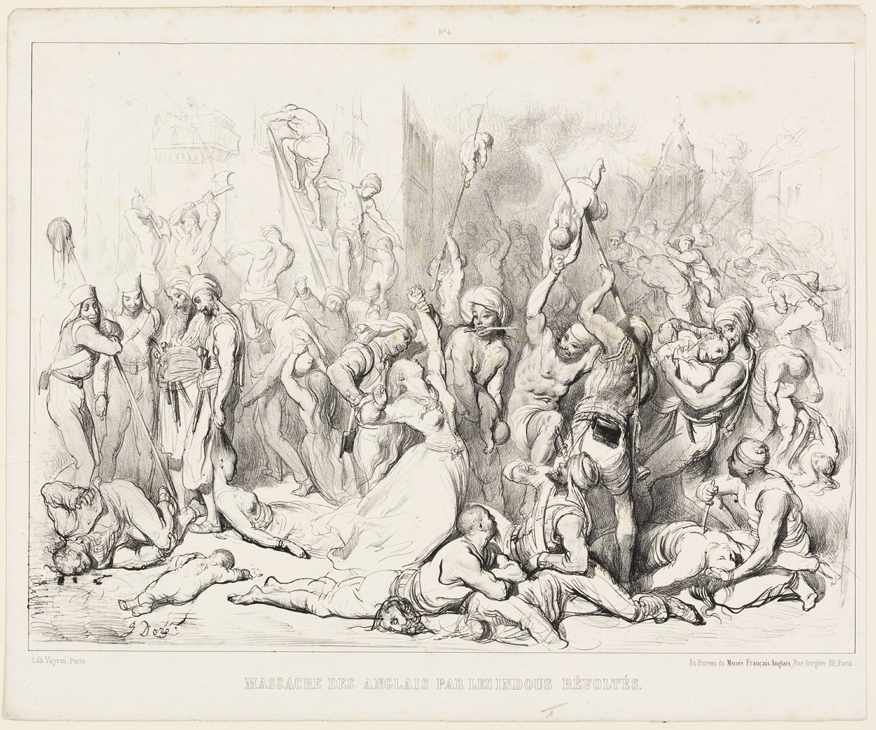 Massaker av engelsmännen av revolterande hinduer av Gustave Dore
