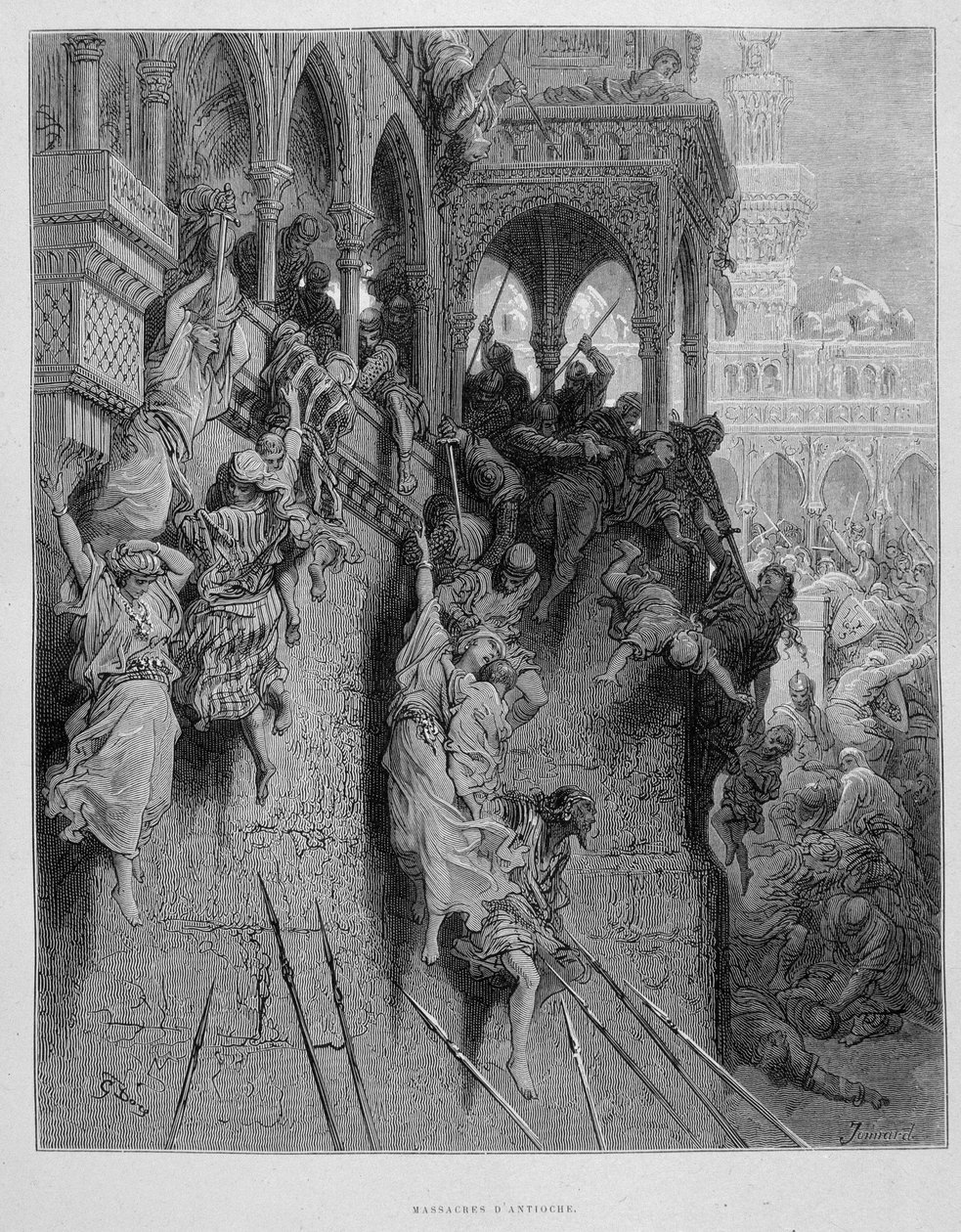 Antiokiska massaker under det första korståget - gravyr av Gustave Doré av Gustave Dore