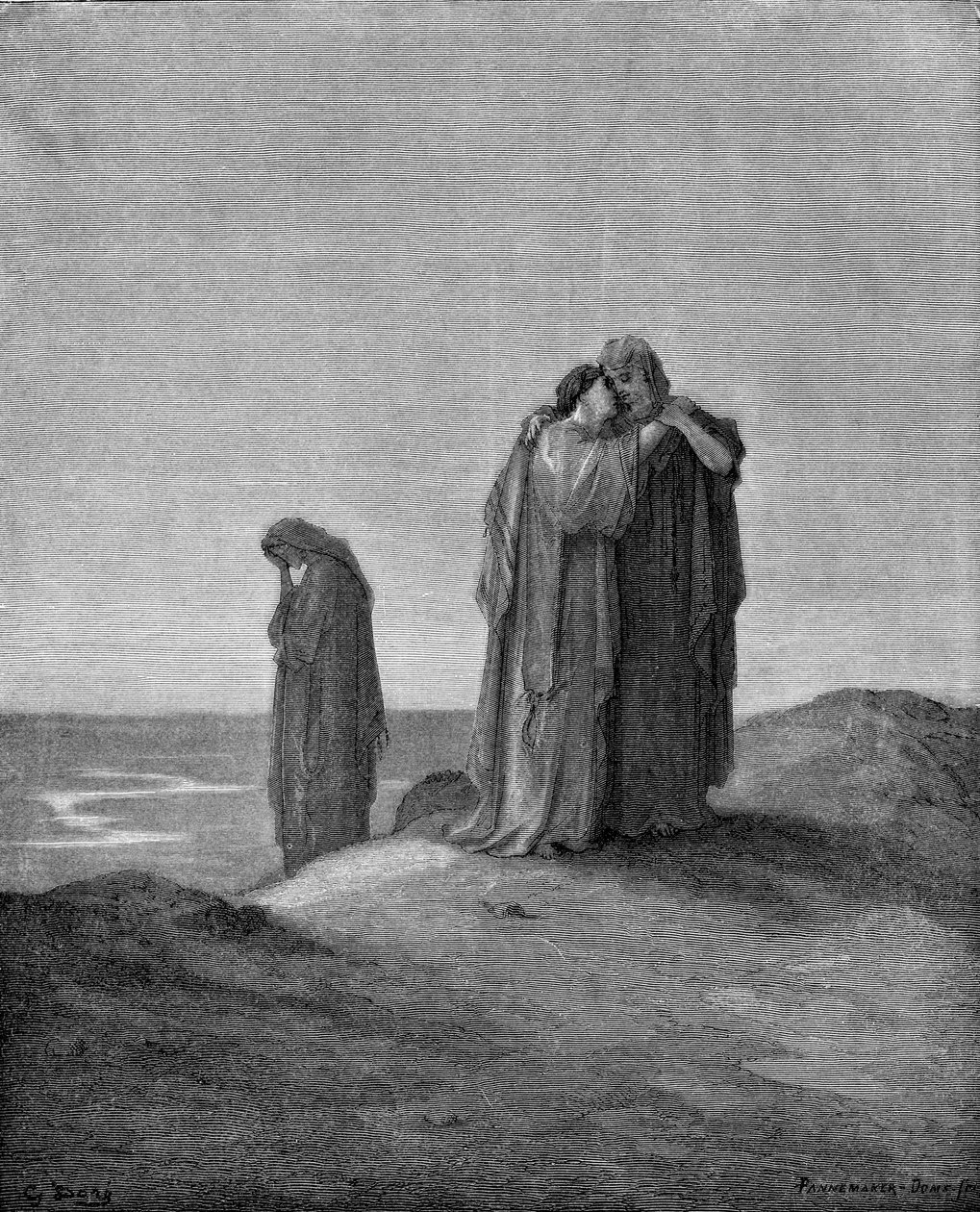 Noomi och hennes svärdöttrar av Gustave Dore