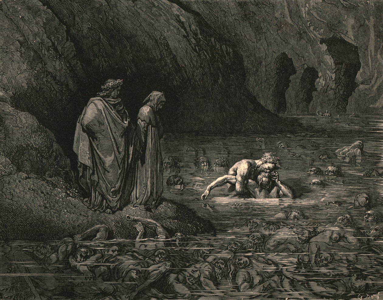 Inte mer ursinnigt på Menalippus tempel Tydeus gnagde, c1890. av Gustave Dore