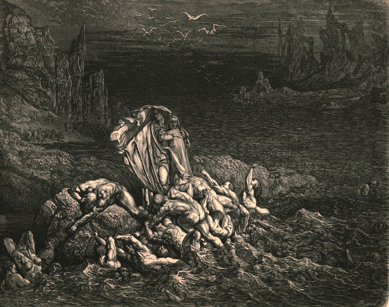 Nu ser du, son! Själarna hos dem, som ilskan övervann, c1890. av Gustave Dore