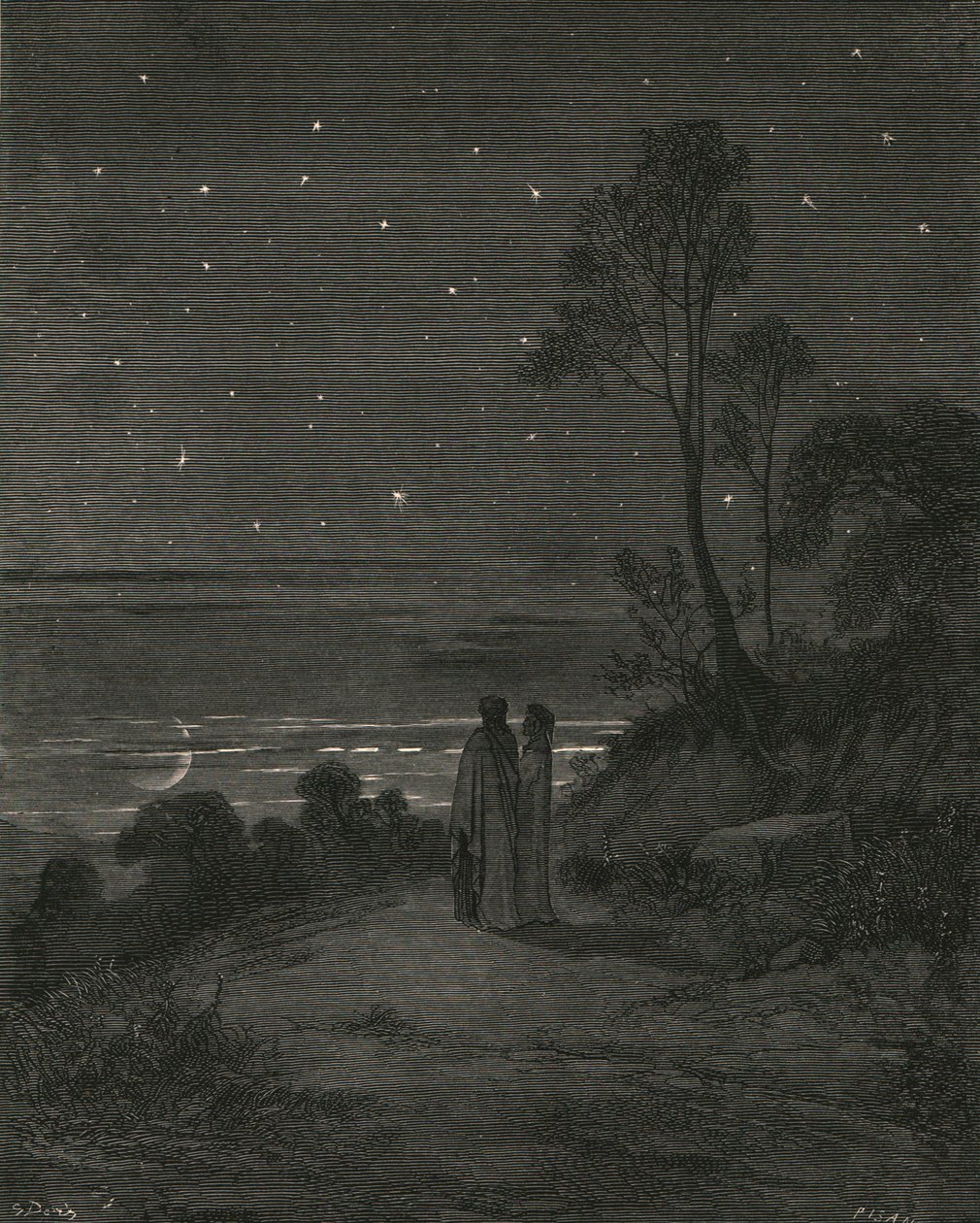 Nu var det dags för avgång, c1890. av Gustave Dore