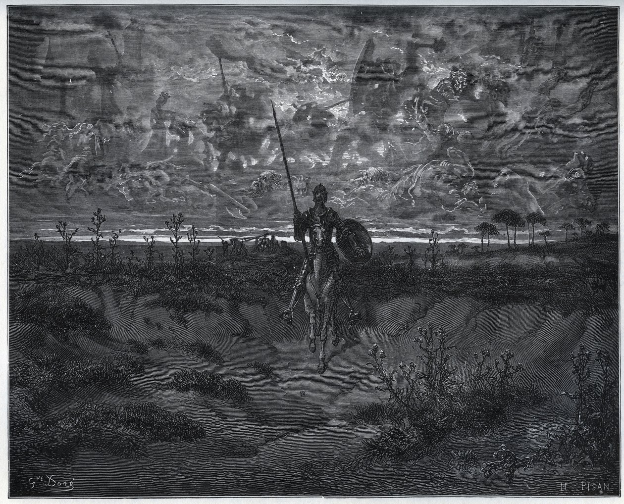 På denna resa talade vår helt nya äventyrare till sig själv - från "Don Quixote de la Mancha" av Miguel Cervantes av Gustave Dore