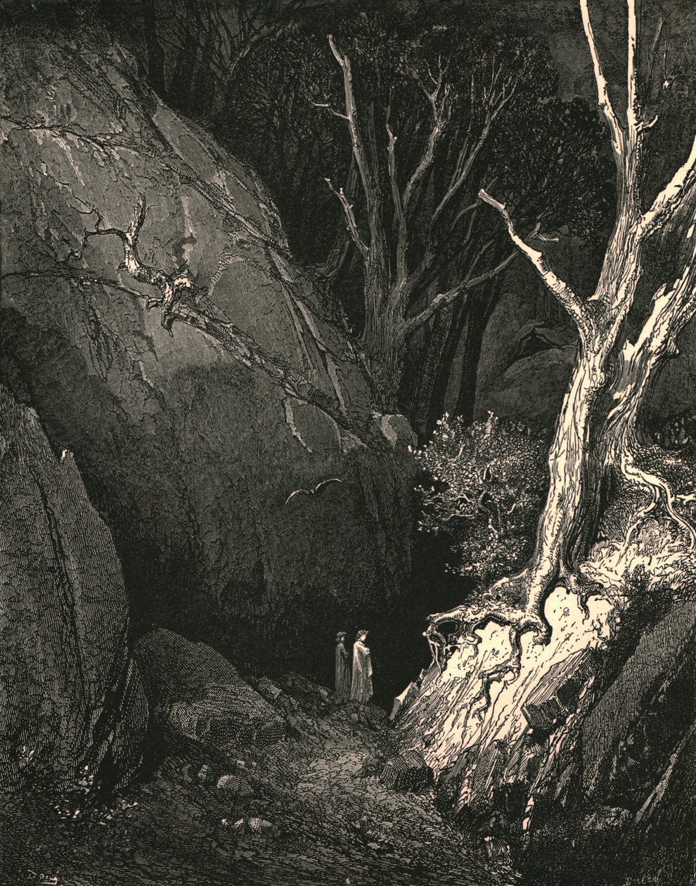 Framåt rörde han sig, jag sluter hans steg förföljde, c1890. av Gustave Dore