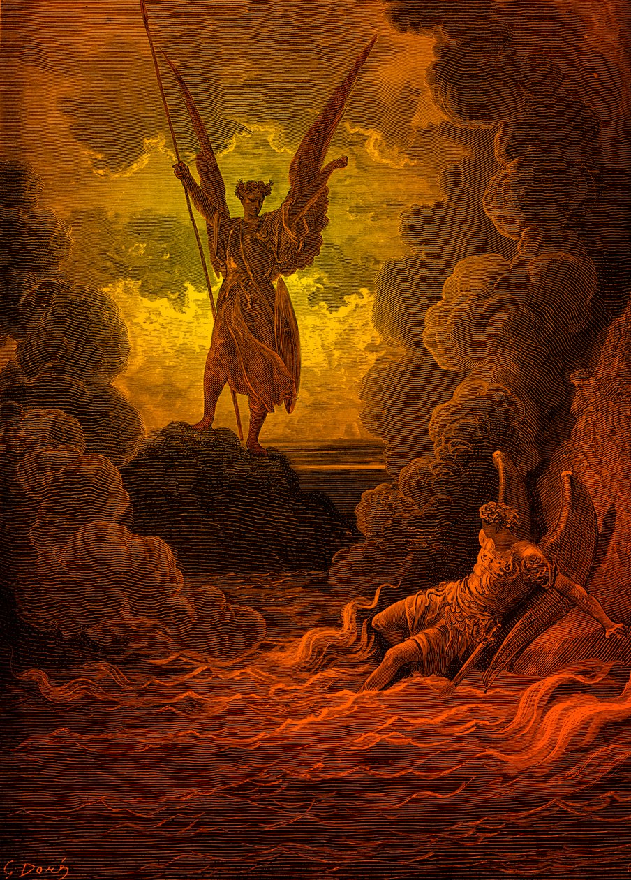 Paradise Lost: Satan och Beelzebub.av Doré av Gustave Dore