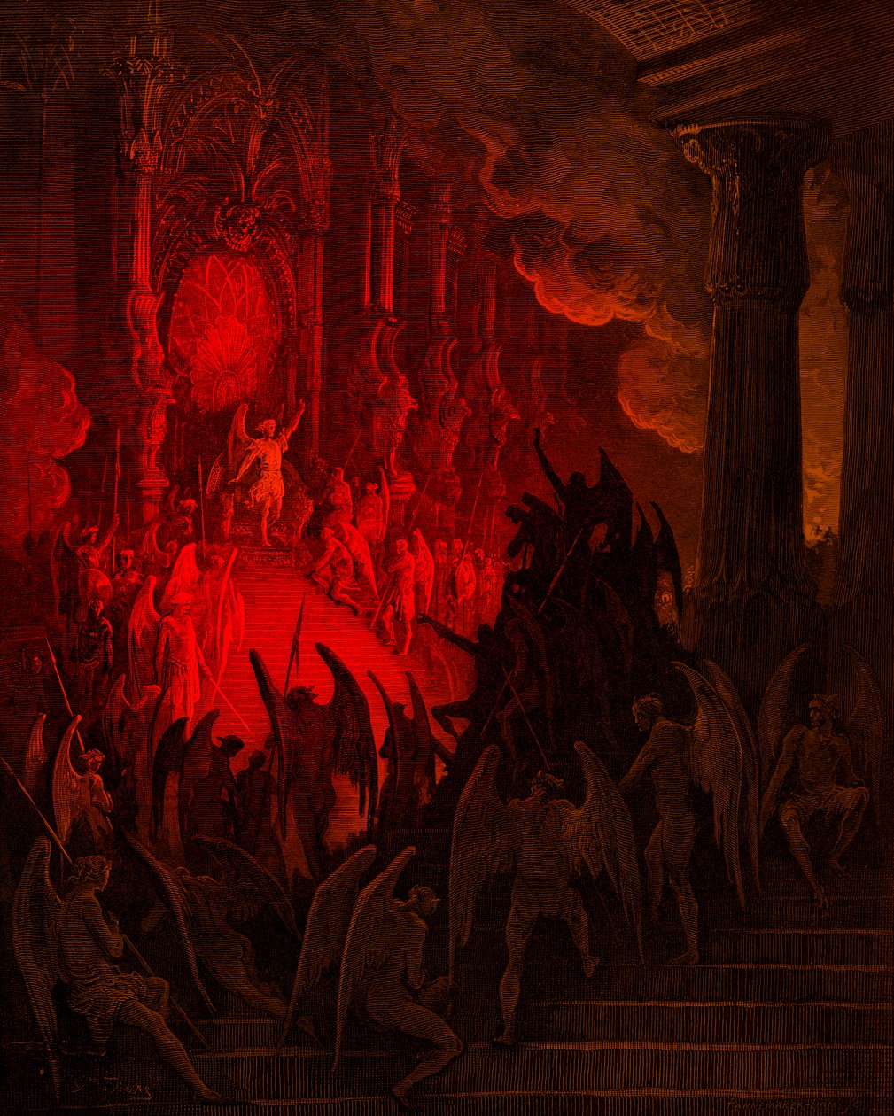 Paradise Lost: Satan in Council, gravyr av Gustave Doré av Gustave Dore