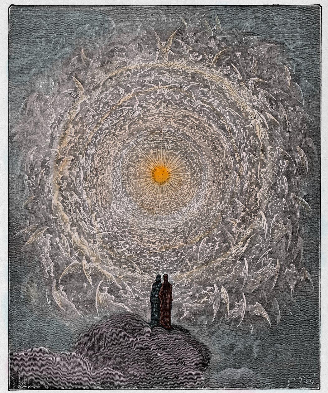 Paradiso, Canto 31 : Den heliga skaran bildar en ros i empyren av Gustave Dore