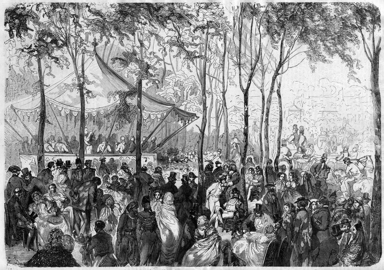 Paris - Bois de Boulogne - The Pre Catelan - Teckning av Gustave Dore av Gustave Dore