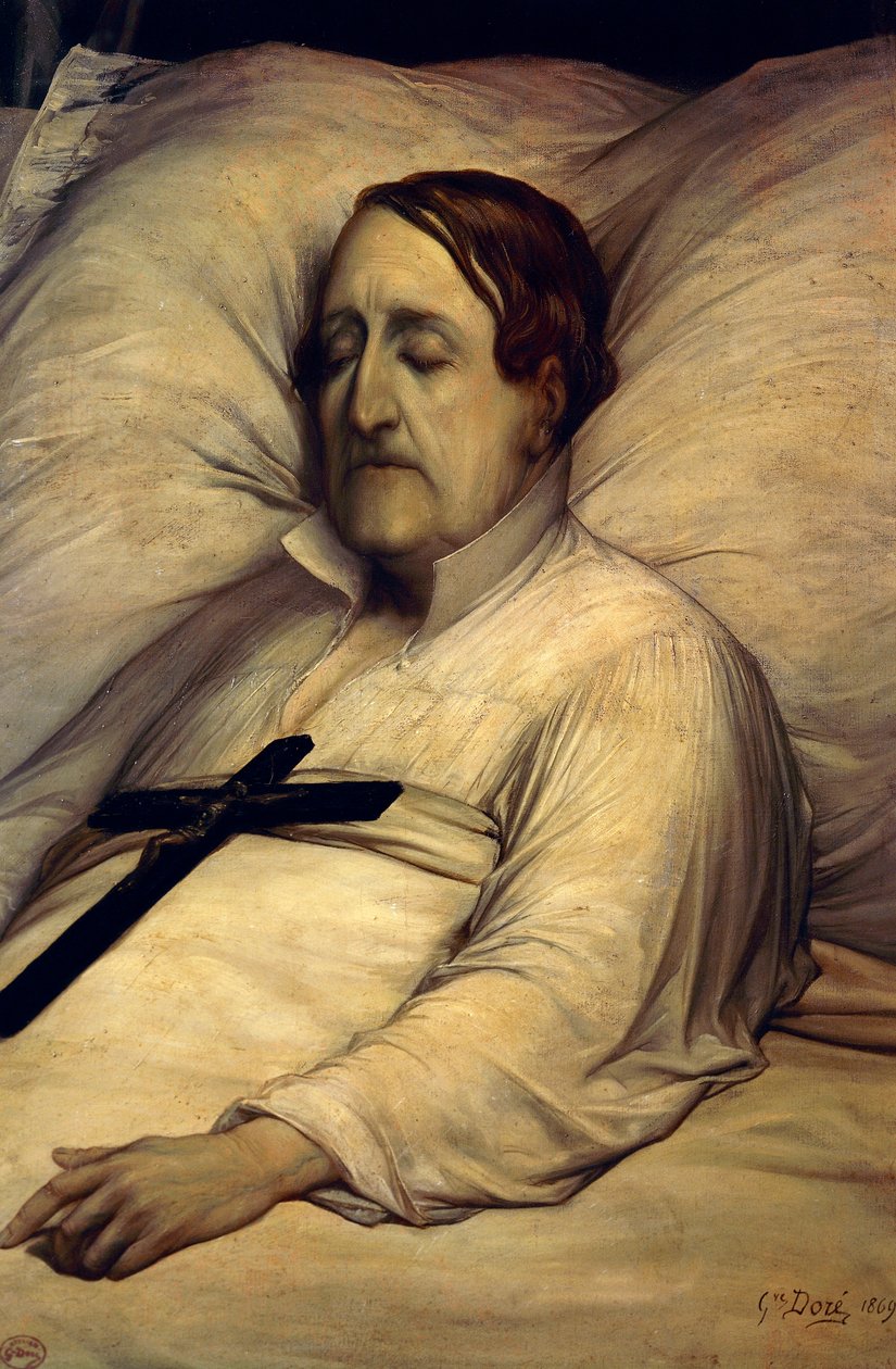 Porträtt av Gioachino Rossini på sin dödsbädd (Pesaro av Gustave Dore