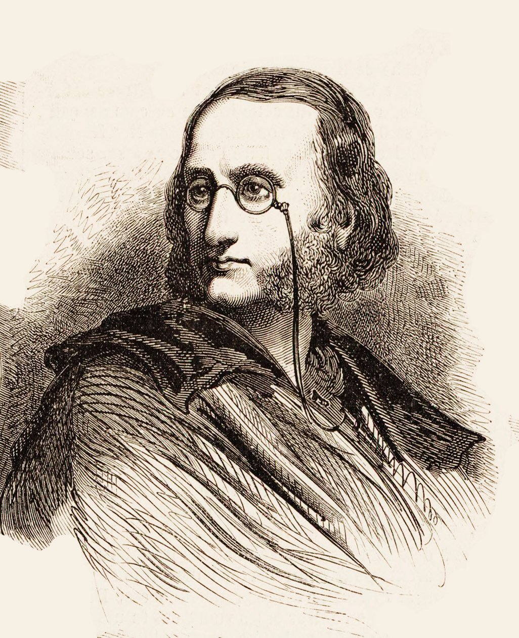 Porträtt av Jacques Offenbach 1819-1880, 1860. av Gustave Dore