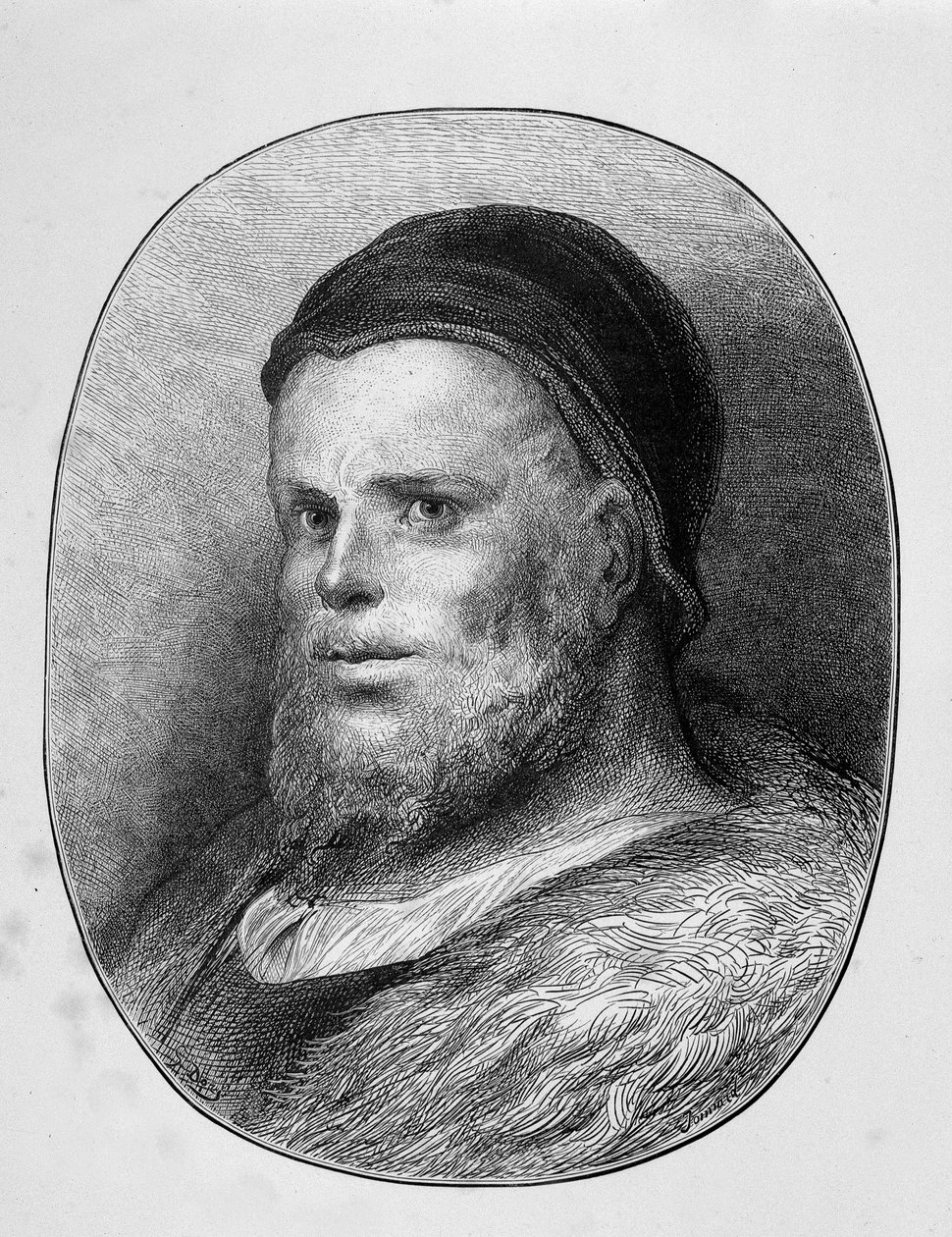 Porträtt av Rabelais young - gravyr, av Gustave Dore av Gustave Dore