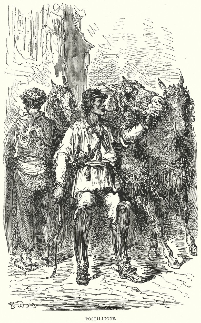 Postiljonerna (gravyr) av Gustave Dore