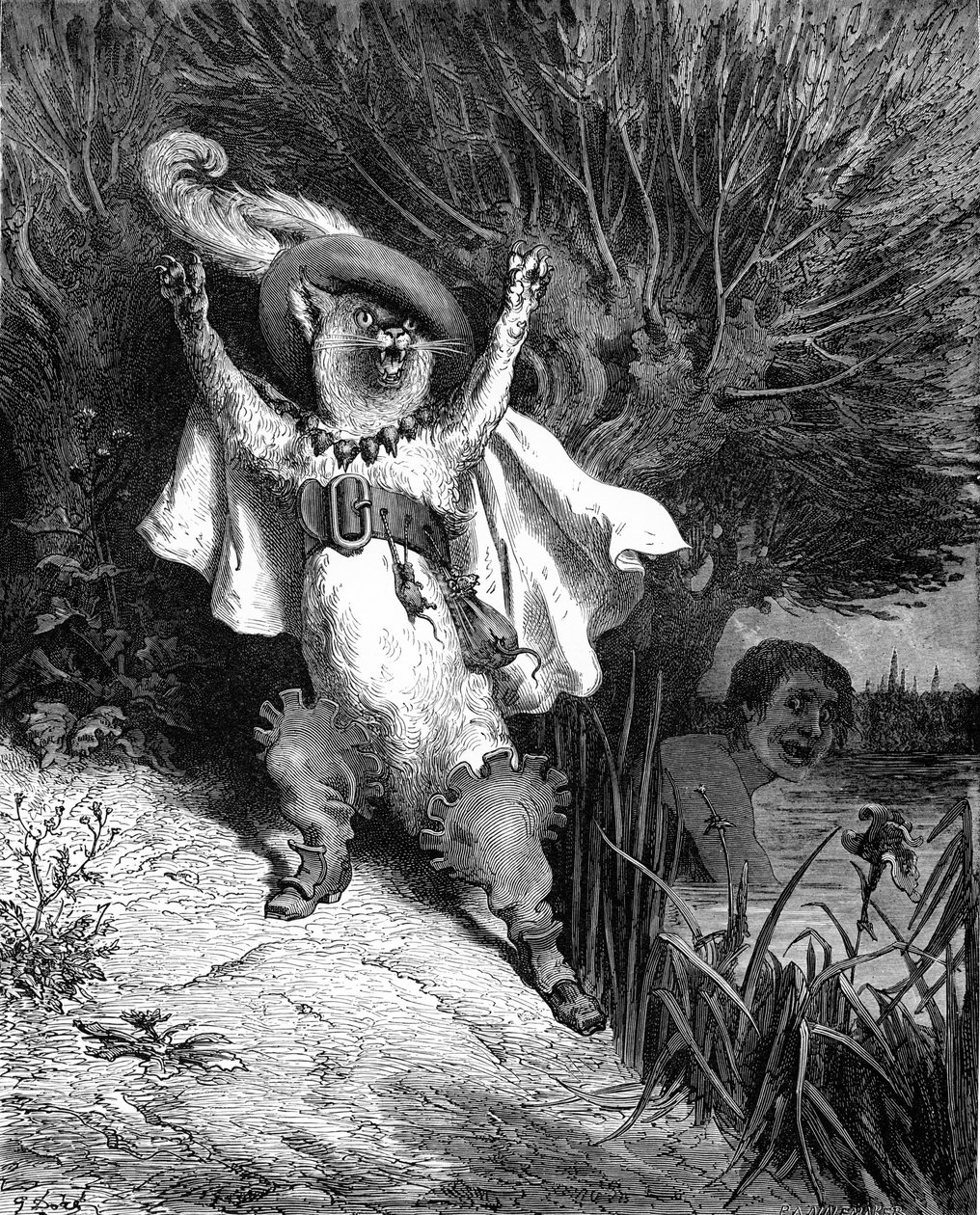Puss in Boots, gravyr av Gustave Doré. av Gustave Dore