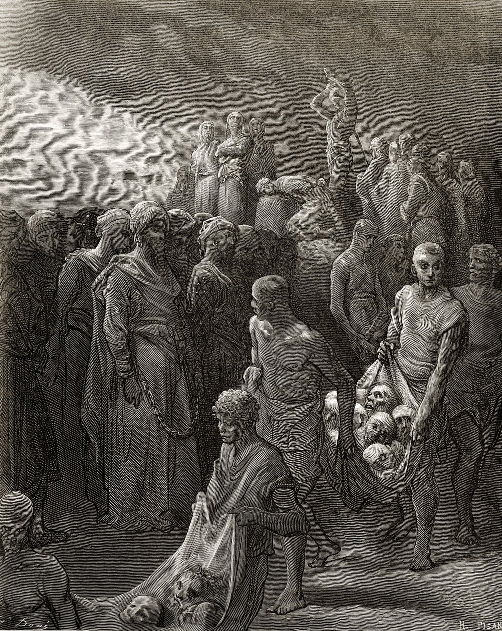 Richard I (1157-99) Lejonhjärtat massakrerar fångar som repressalier, illustration från 