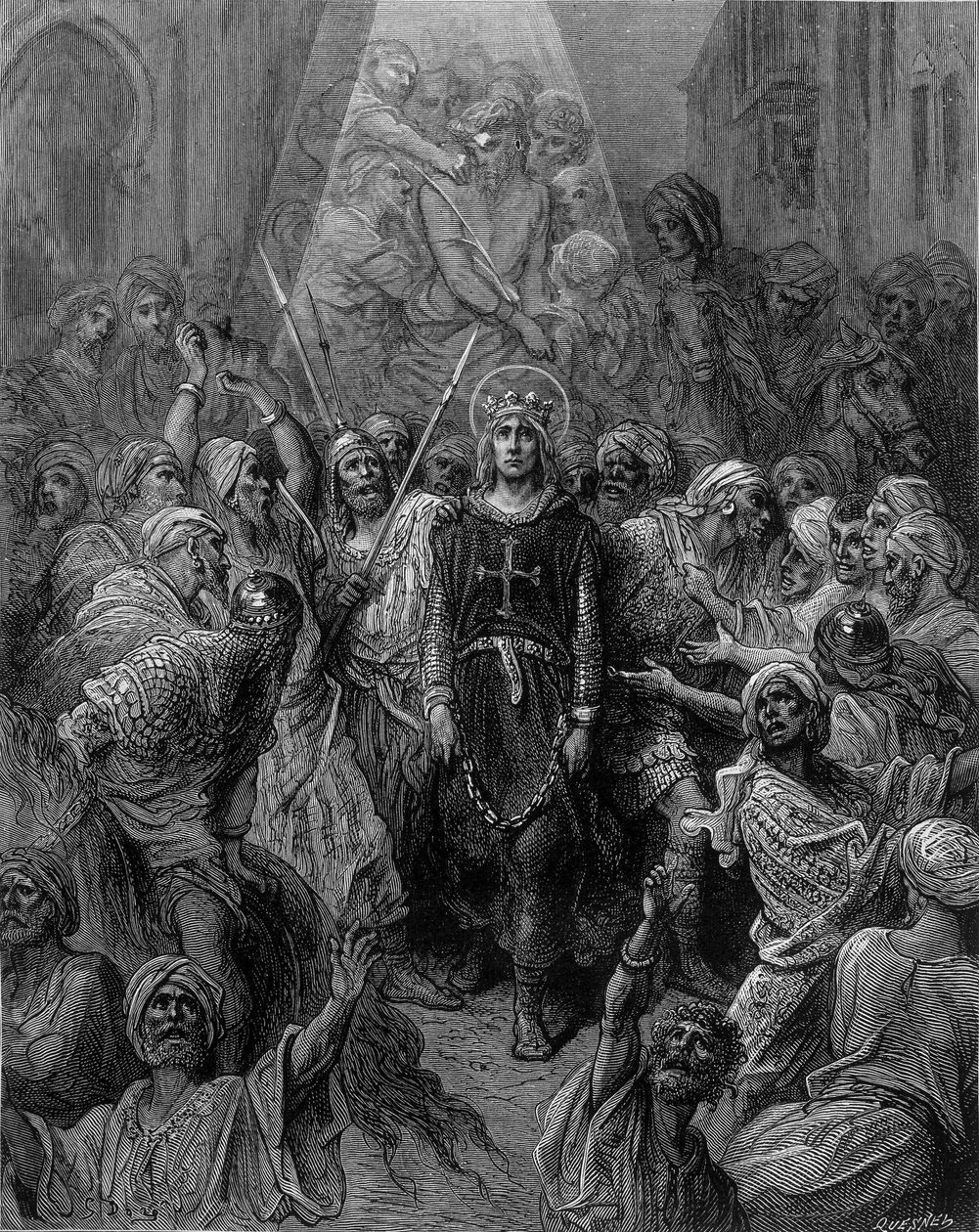 Saint Louis tillfångatagen i Mansoura, under det 7:e korståget 1250 - gravyr av Gustave Doré av Gustave Dore