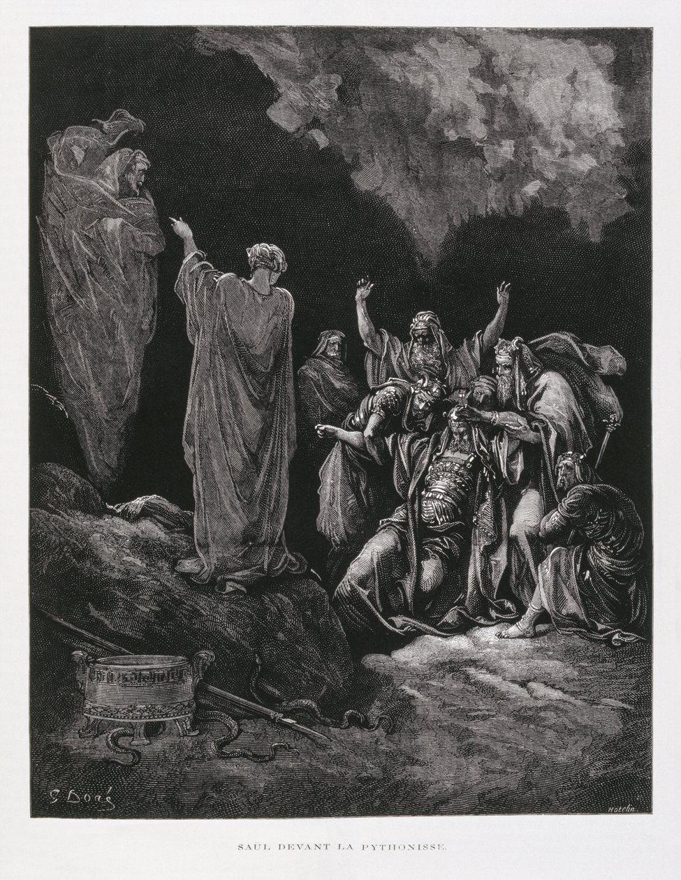 Saul och häxan i Endor, illustration från Dore-bibeln av Gustave Dore
