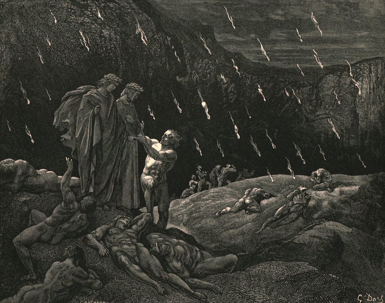 Herr! Brunetto! Och är ni här, c1890. av Gustave Dore