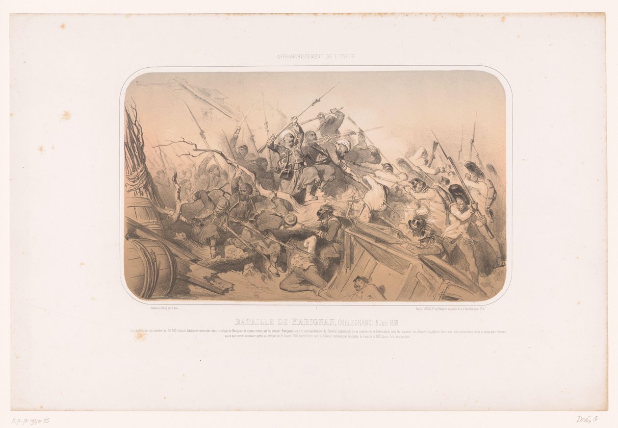 Slaget vid Melegnano Bataille de Marignan (Melegnano), 8 juni 1859 (titel på objektet) Italiensk kampanj (serietitel) Afranchissement de l
