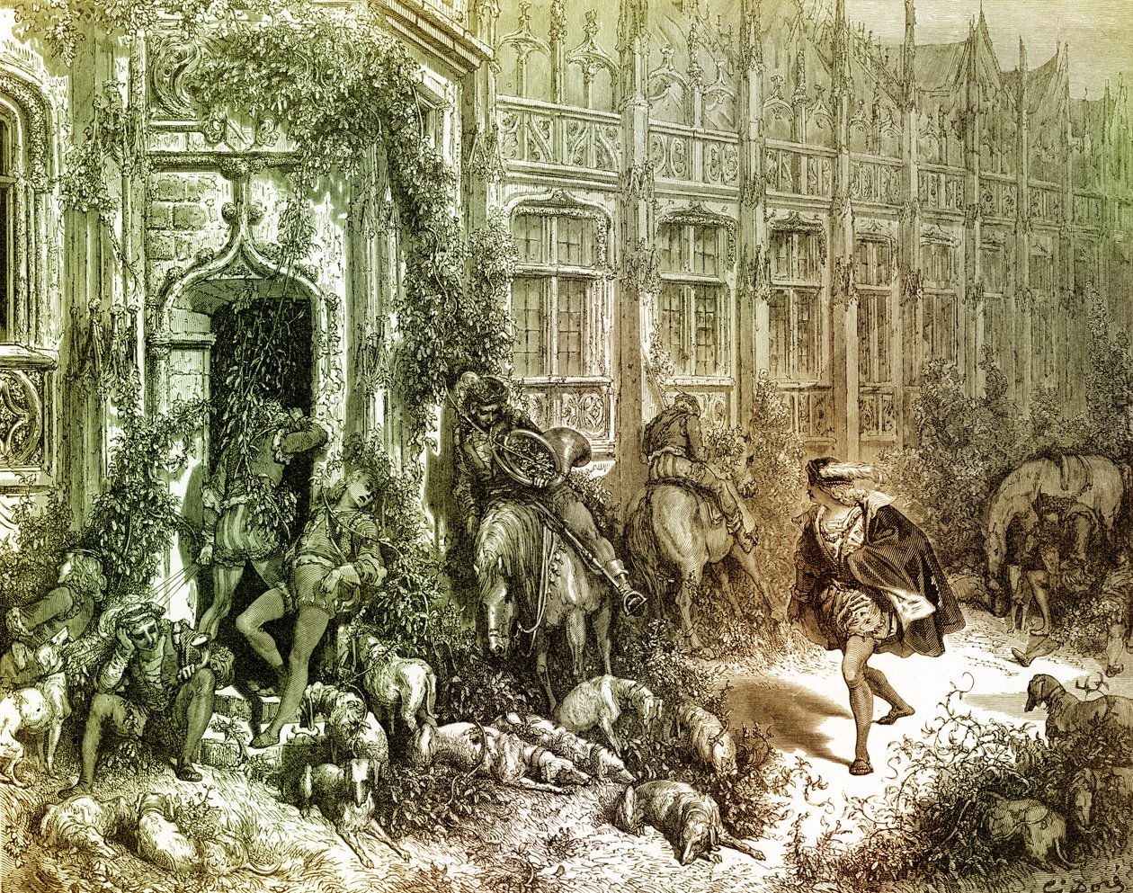 Törnrosa gravyr av Gustave Doré. av Gustave Dore