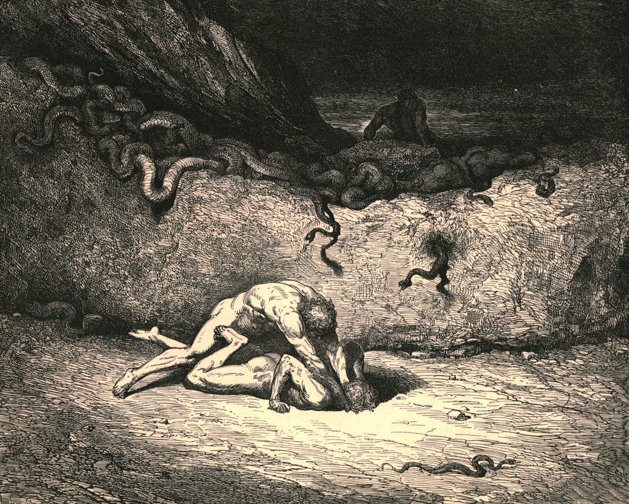 Den luftens sprite är Schicchi, i samma humör av slumpmässiga ofog ventiler han fortfarande sin trots, c1890. av Gustave Dore