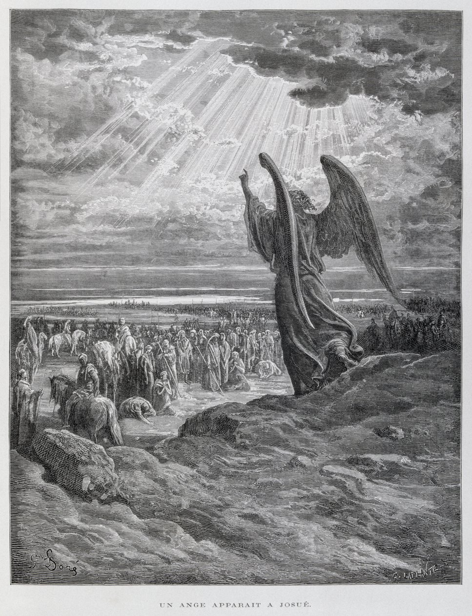 Ängeln som uppenbarade sig för Josua i av Gustave Dore