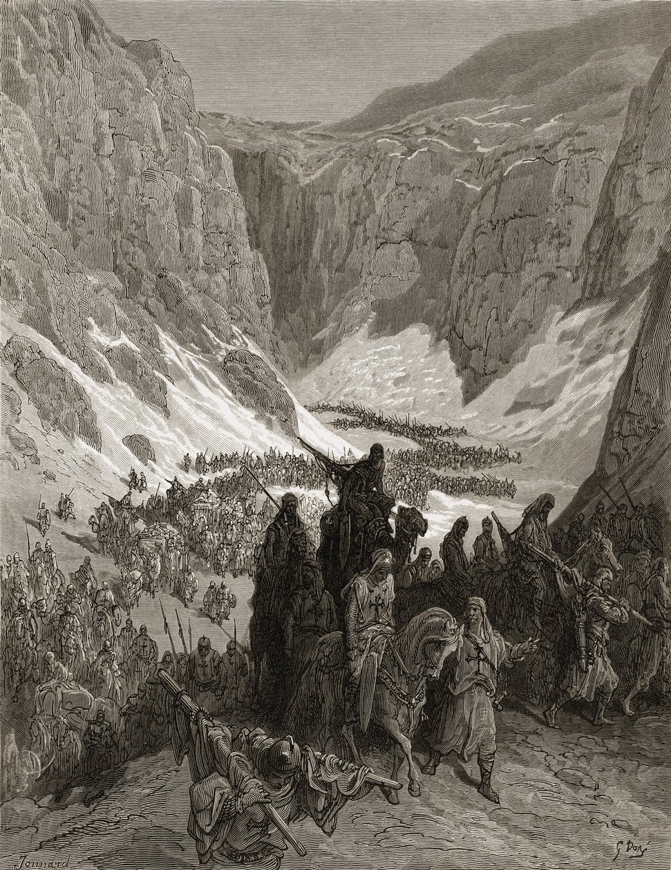 Den kristna armén i Judéens berg, illustration från 