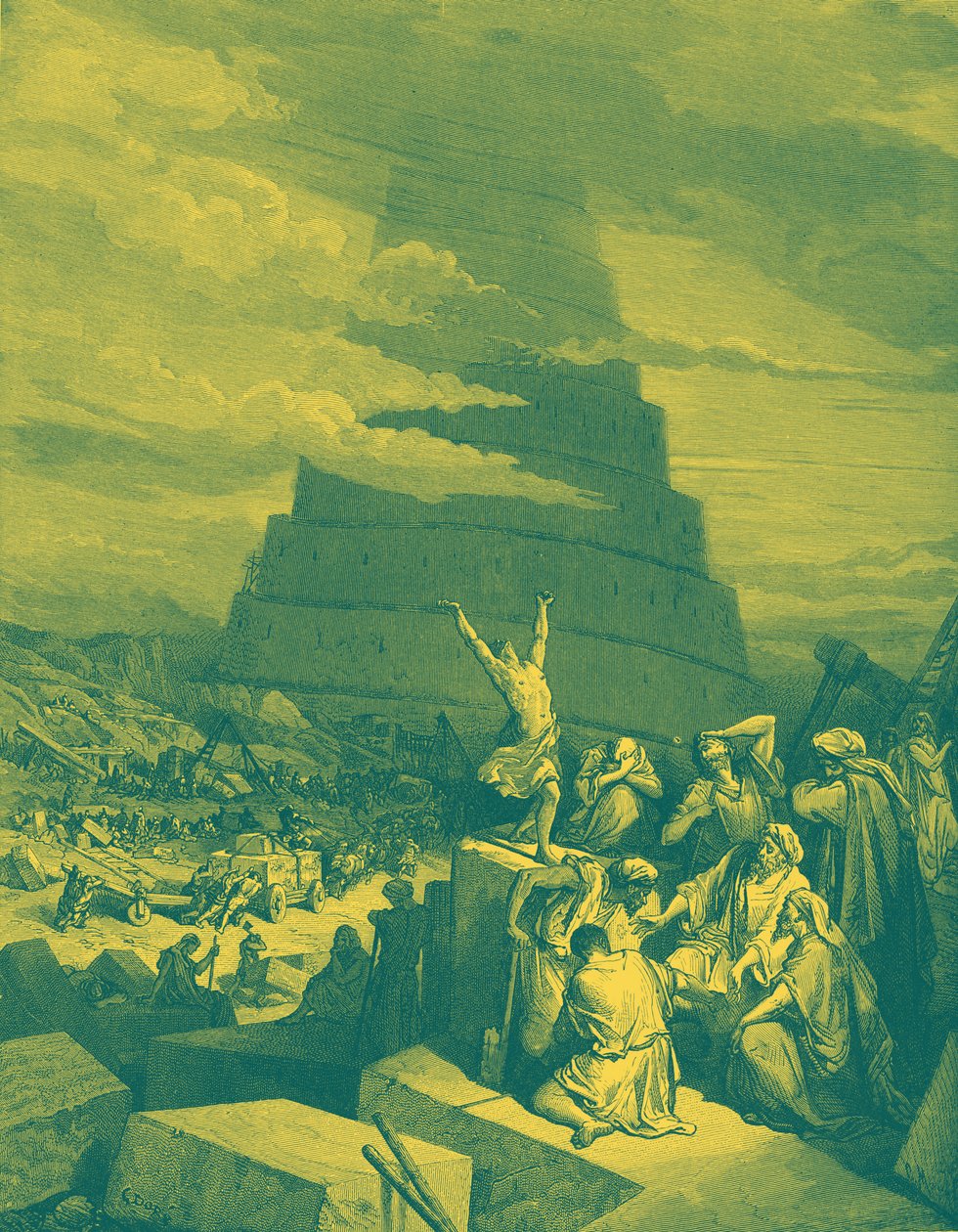 Språkförvirringen (Babels torn) - Bibeln av Gustave Dore