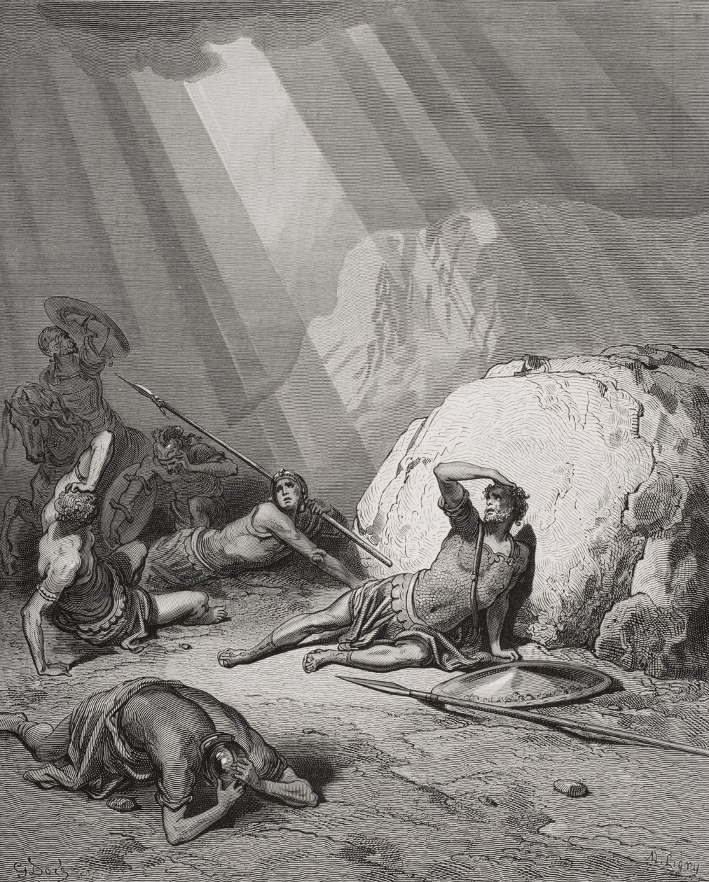 The Conversion of St. Paul, Apg 9:1-6, illustration från Dores 