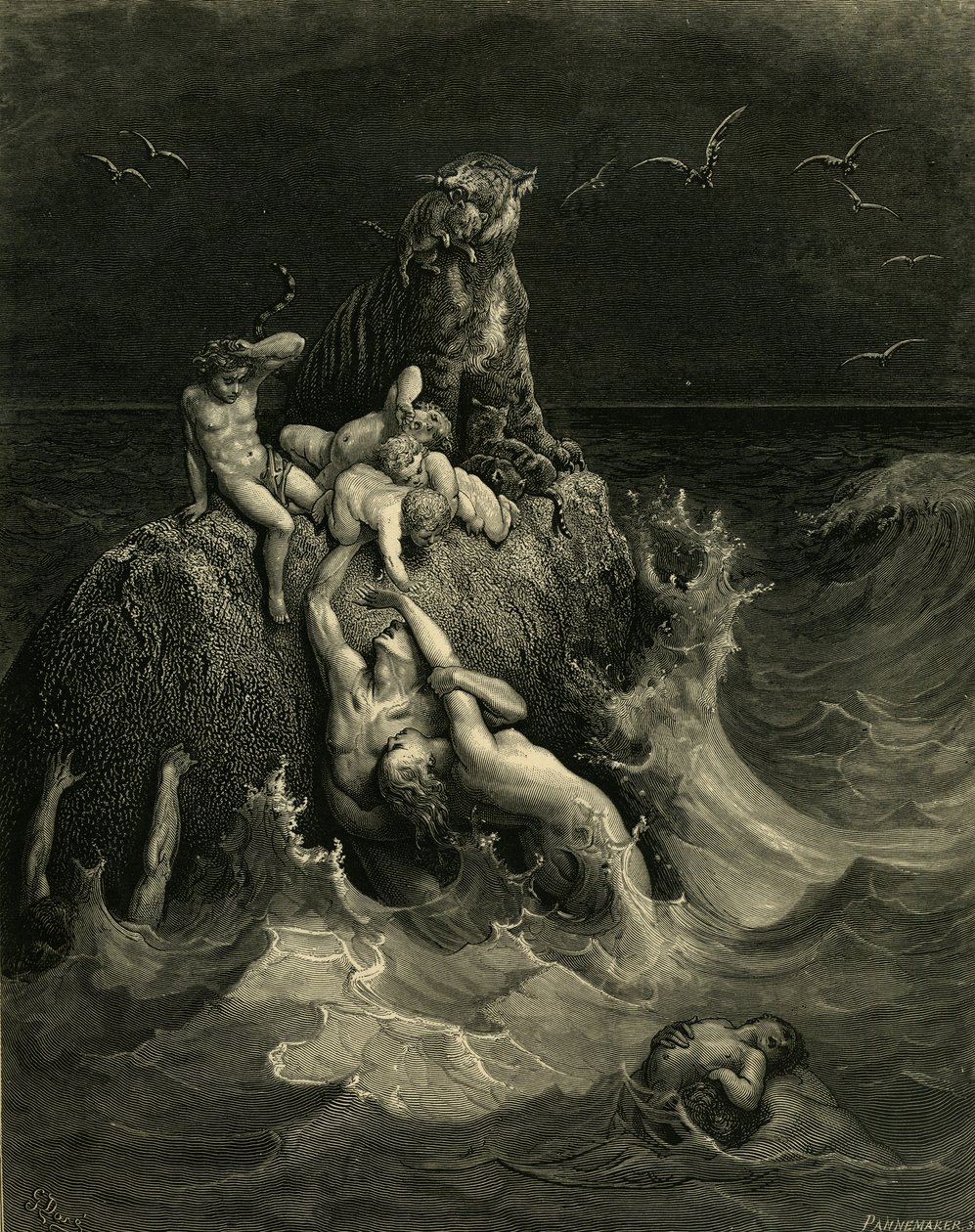The Deluge Frontispice till den illustrerade utgåvan av Bibeln, 1866 av Gustave Dore