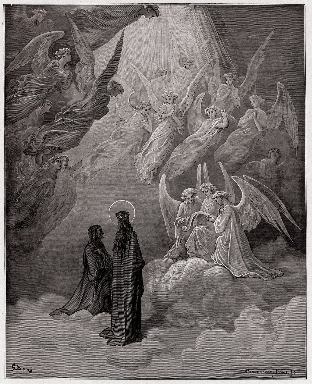 The Divine Comedy (La Divina Commedia, La Divine Comedie), Paradiso, Canto 20: The luminous souls sing - av Dante Alighieri (1265-1321) - Illustration av Gustave Dore (1832-1883) av Gustave Dore