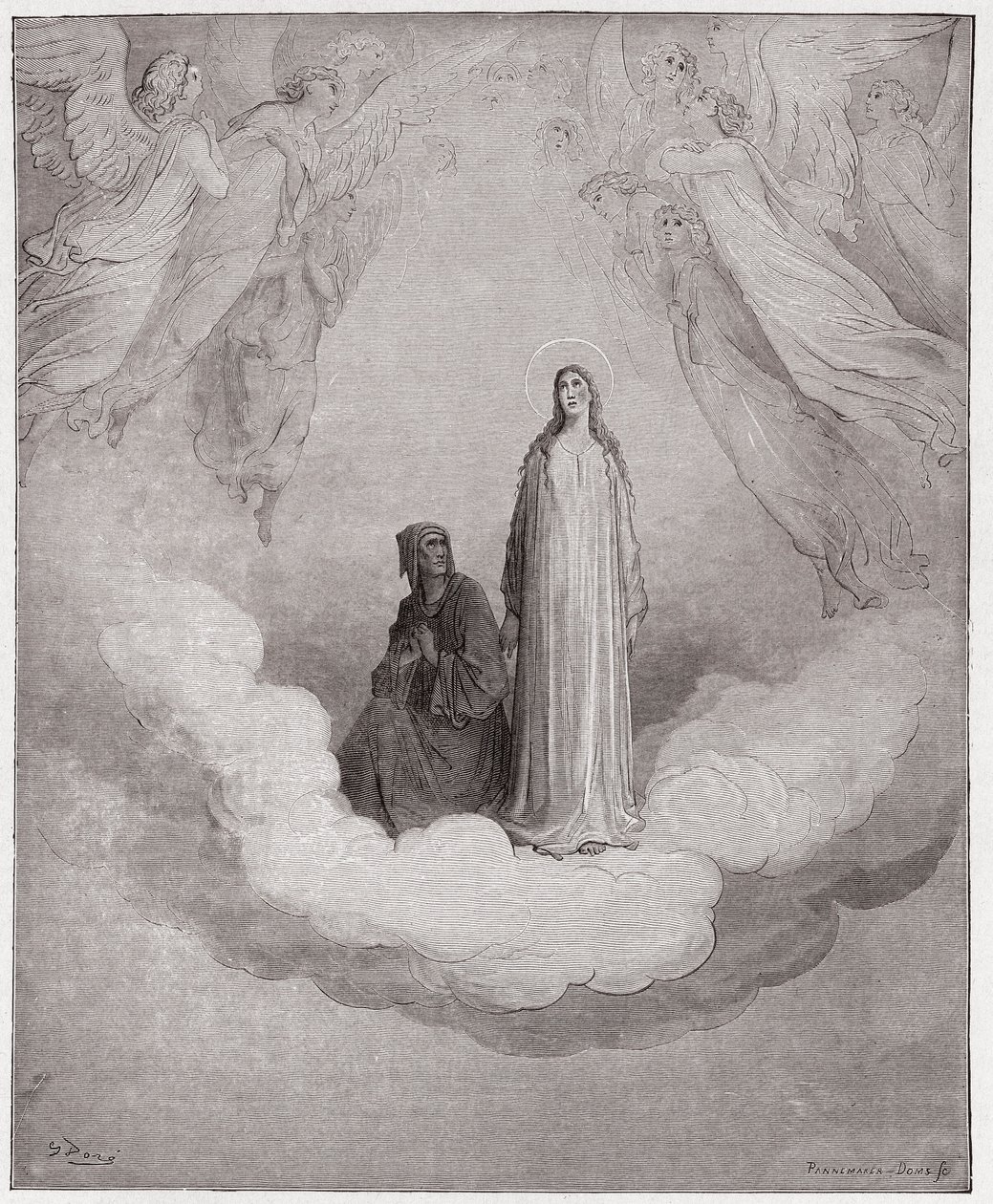 The Divine Comedy (La Divina Commedia, La Divine Comedie), Paradiso, Canto 21: Blessed Beatrice in the seventh circle - av Dante Alighieri (1265-1321) - Illustration av Gustave Dore (1832-1883) av Gustave Dore