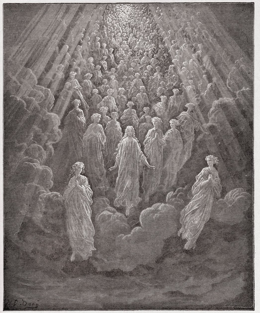 The Divine Comedy (La Divina Commedia, La Divine Comedie), Paradiso, Canto 5: Värden av otaliga glödande själar i det andra riket - av Dante Alighieri (1265-1321) - Illustration av Gustave Dore (1832-1883) av Gustave Dore