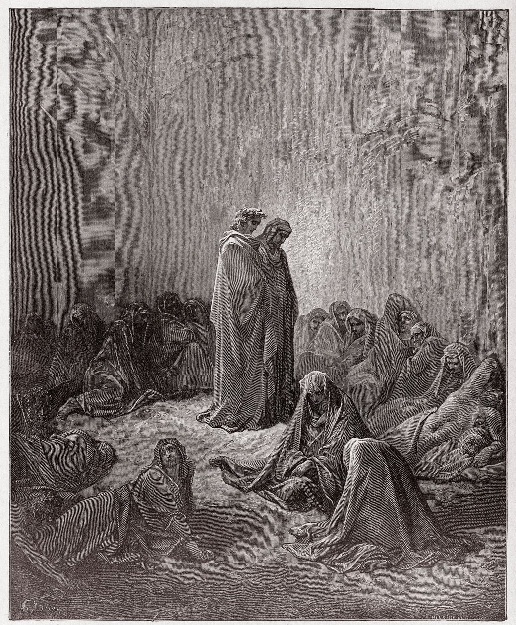Den gudomliga komedin (La Divina Commedia, La Divine Comedie), Purgatorio, Canto 13: De avundsjukas själar - av Dante Alighieri (1265-1321) - Illustration av Gustave Dore (1832-1883) av Gustave Dore