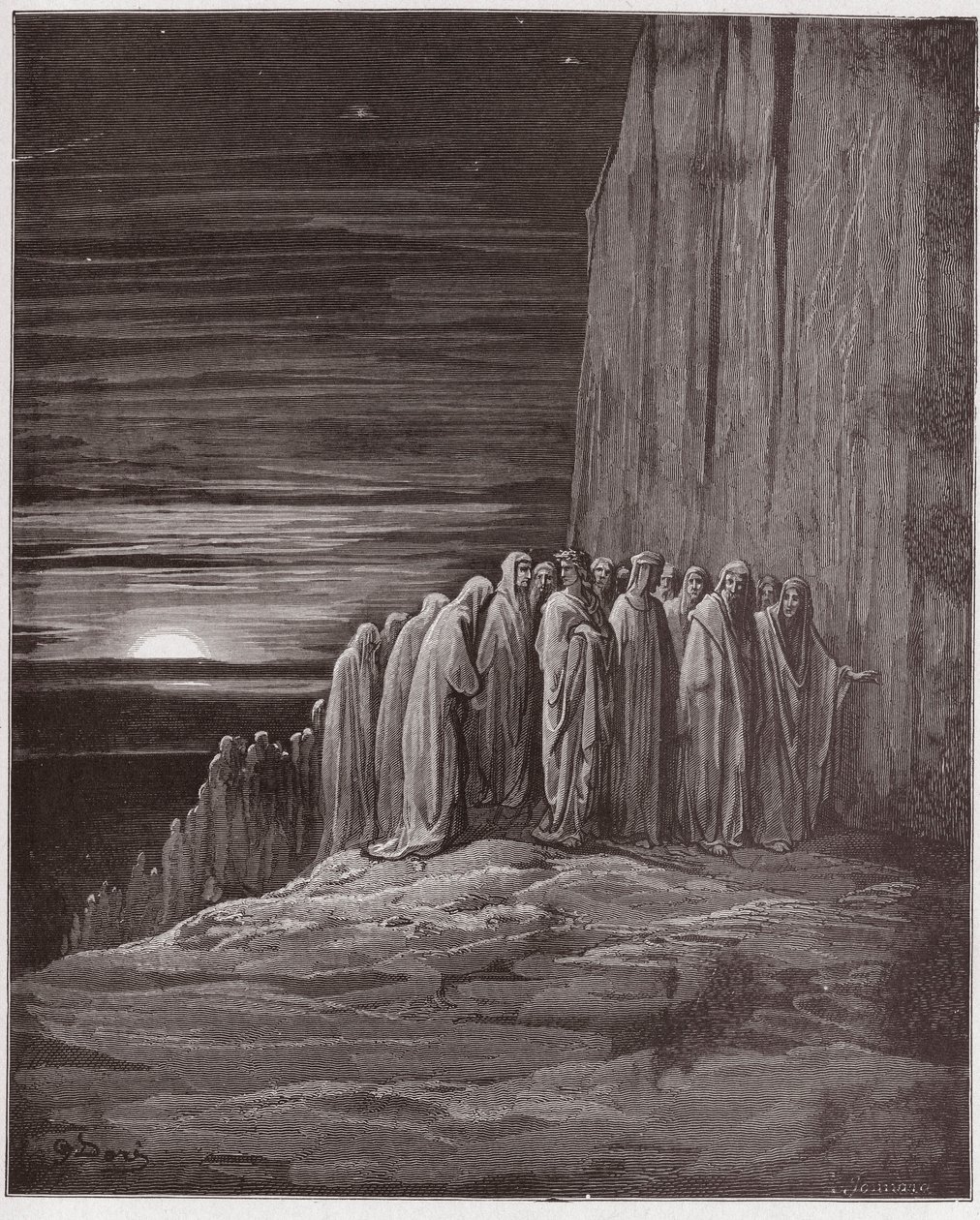 The Divine Comedy (La Divina Commedia, La Divine Comedie), Purgatorio, Canto 18: The multitude of the lothful - av Dante Alighieri (1265-1321) - Illustration av Gustave Dore (1832-1883) av Gustave Dore