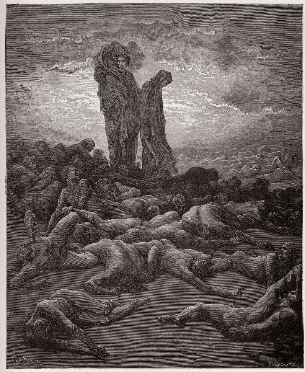 The Divine Comedy (La Divina Commedia, La Divine Comedie), Purgatorio, Canto 20: The souls of the avaricious - av Dante Alighieri (1265-1321) - Illustration av Gustave Dore (1832-1883) av Gustave Dore