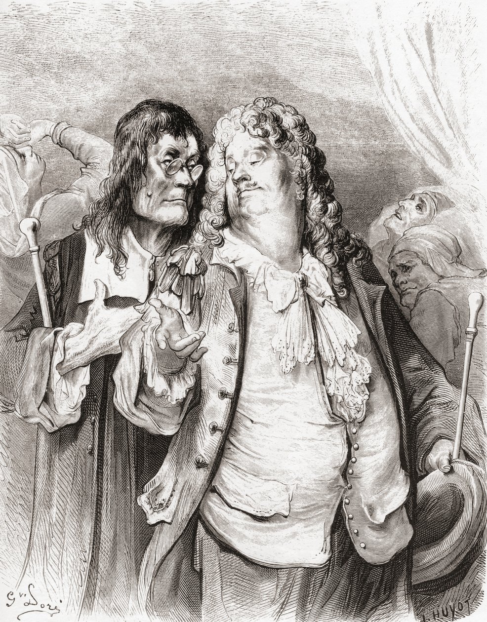 The Doctors, från en sen 1800-talsutgåva av Fables de La Fontaine (trästick) av Gustave Dore