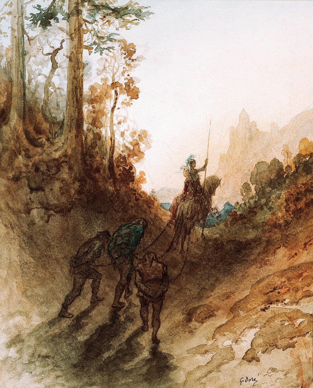 Jättarna är tillfångatagna, ca. 1869-83 (akvarell) av Gustave Dore
