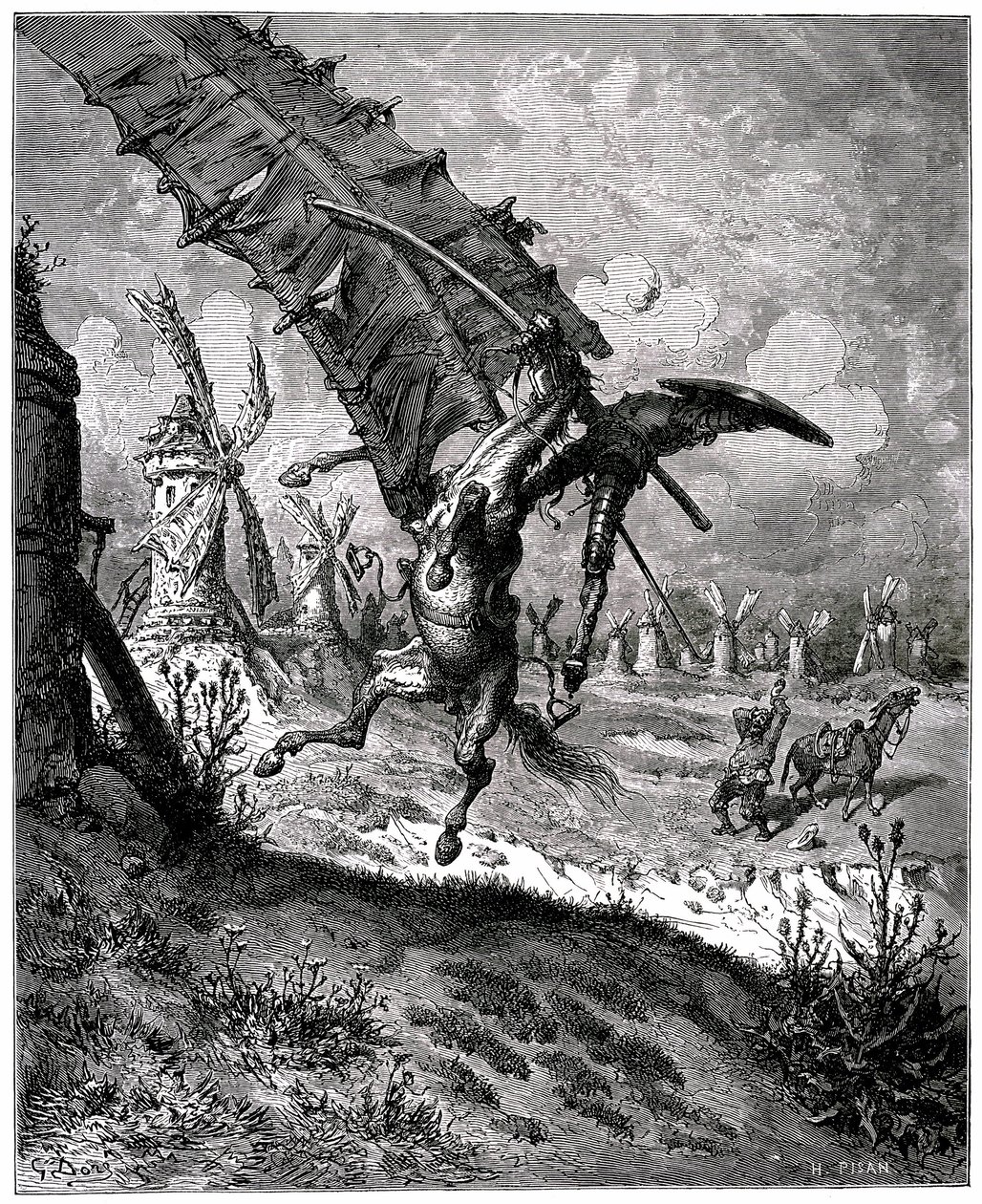 Kanalens geniala Hidalgo Don Quijote av Miguel de Cervantes av Gustave Dore