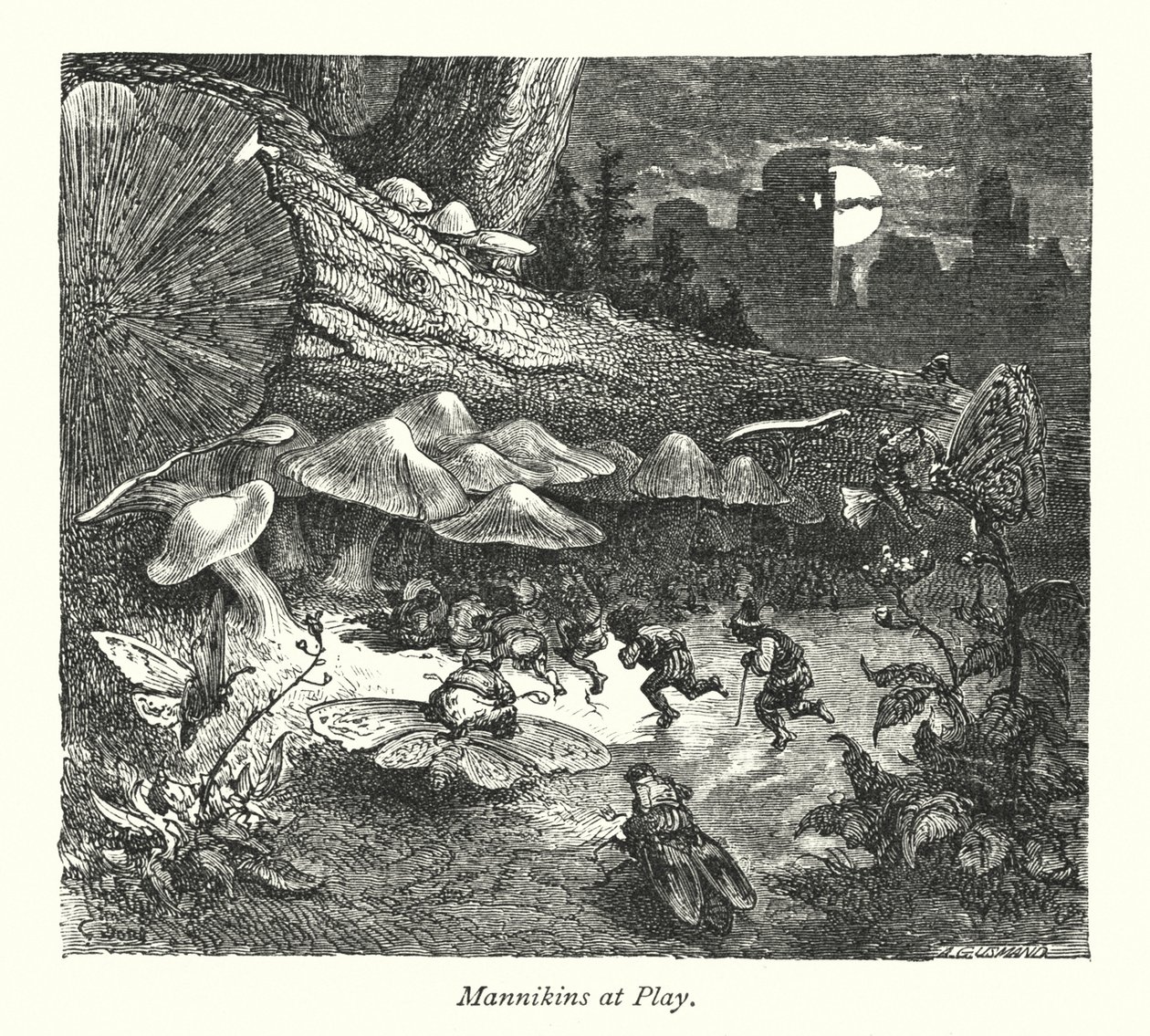 Mannikinernas slott (gravyr) av Gustave Dore