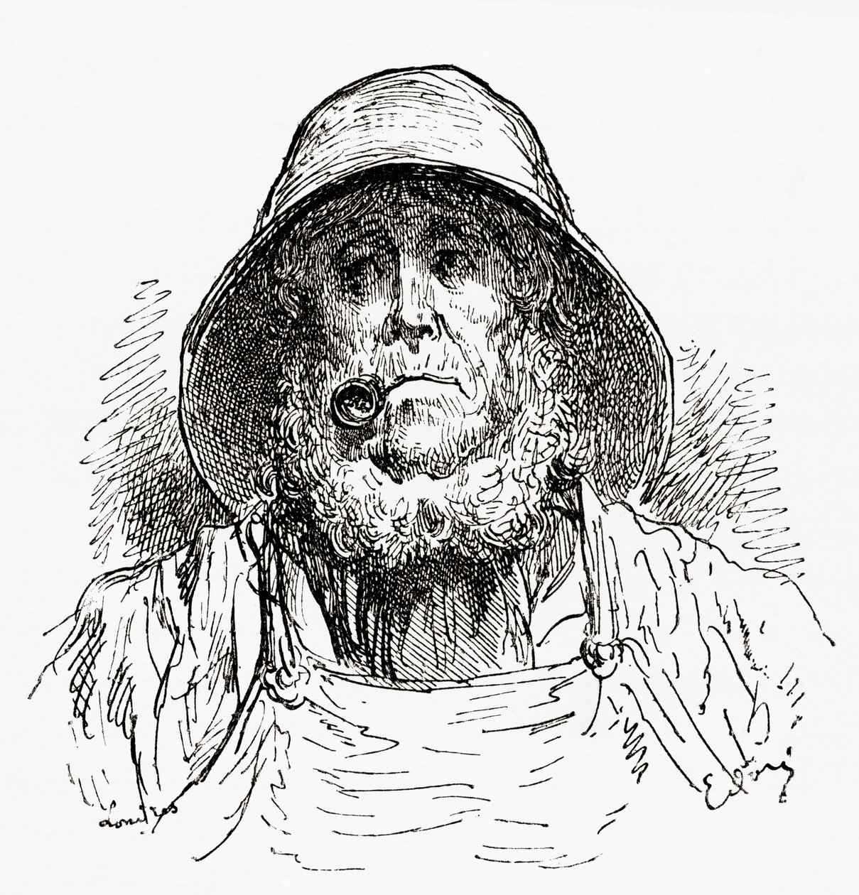 Marseilles Sailor, efter en teckning av Gustave Dore. Ur Life and Reminiscences of Gustave Dore, publicerad 1885. av Gustave Dore