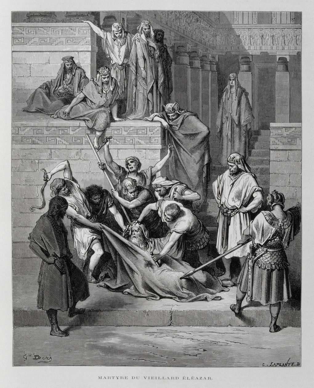 Eleazars martyrdöd, illustration från Dore-bibeln av Gustave Dore