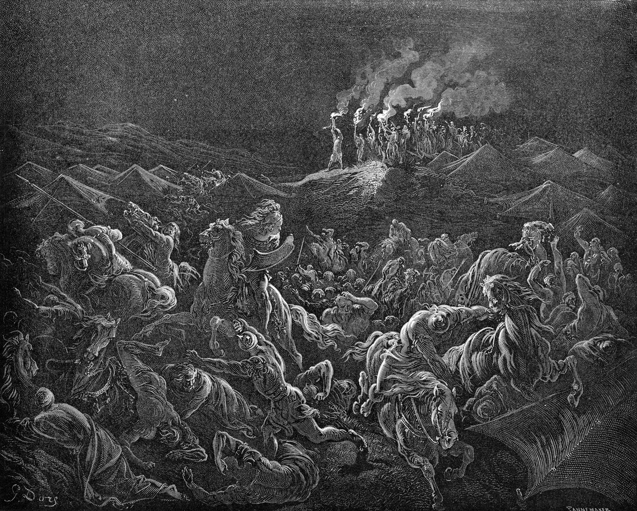 Midjaniterna satte på flykt - Bibeln av Gustave Dore