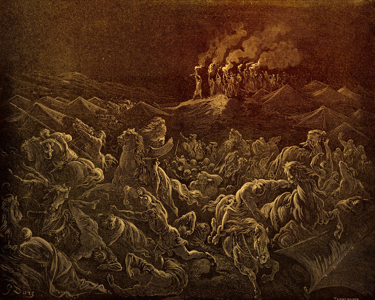 Midjaniterna sattes på flykt av Doré - Bibeln av Gustave Dore