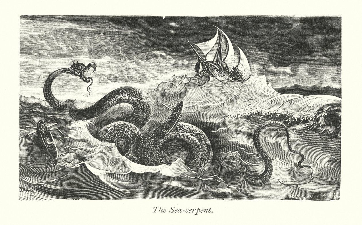 Sjöormen (gravyr) av Gustave Dore