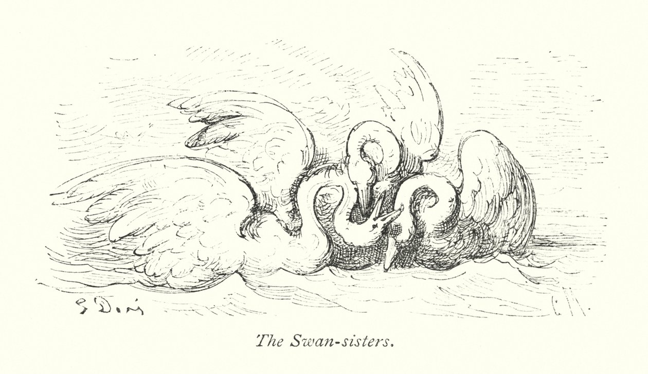 Svanesystrarna (gravyr) av Gustave Dore