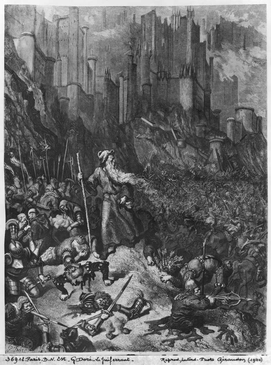 Den vandrande juden, graverad av Felix Jean Gauchard (1825-72) av Gustave Dore